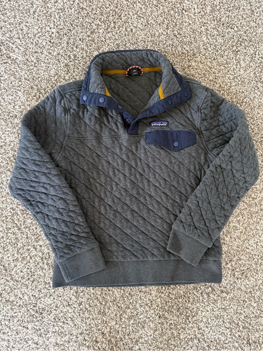 Patagonia Organic Cotton Quilted Snap-Up Pullover Fleece